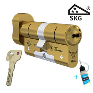 Knopcilinder M&C Minos  messing