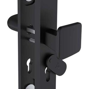 Verstelbaar deurbeslag met beschermplaat knop/kruk zwart