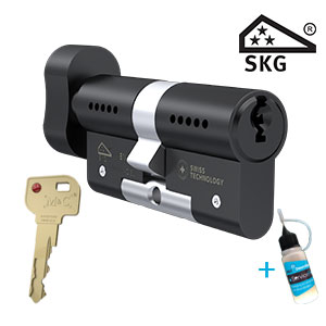 Knopcilinder M&C Matrix zwart