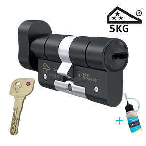 Knopcilinder M&C Minos zwart