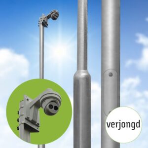 Cameramast 5 of 6 meter met inspectieluik