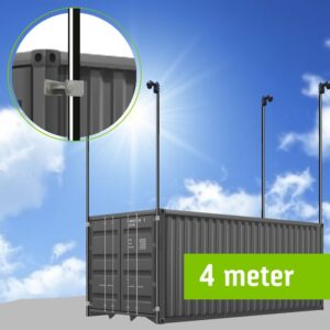 Mast met containerklem 4, 5 of 6 meter